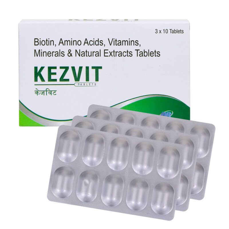 Biotin, Amino Acid, Vitamins, Minerals & Natural Extract Tablet KEZVIT TABLET